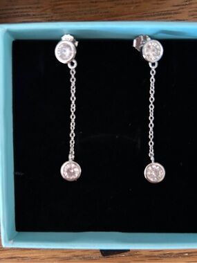 Sterling and cz dangle earrings. Brand new.